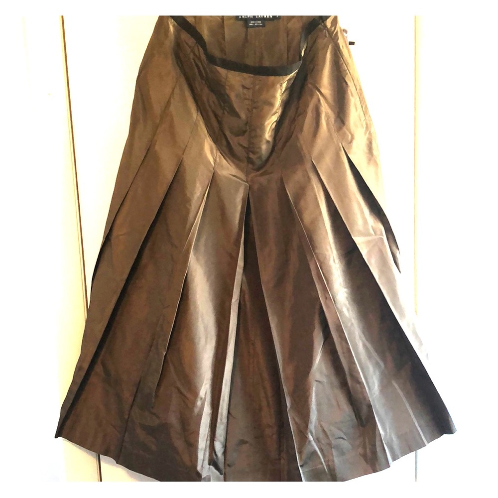Ralph Lauren Silk Full Bronze Skirt